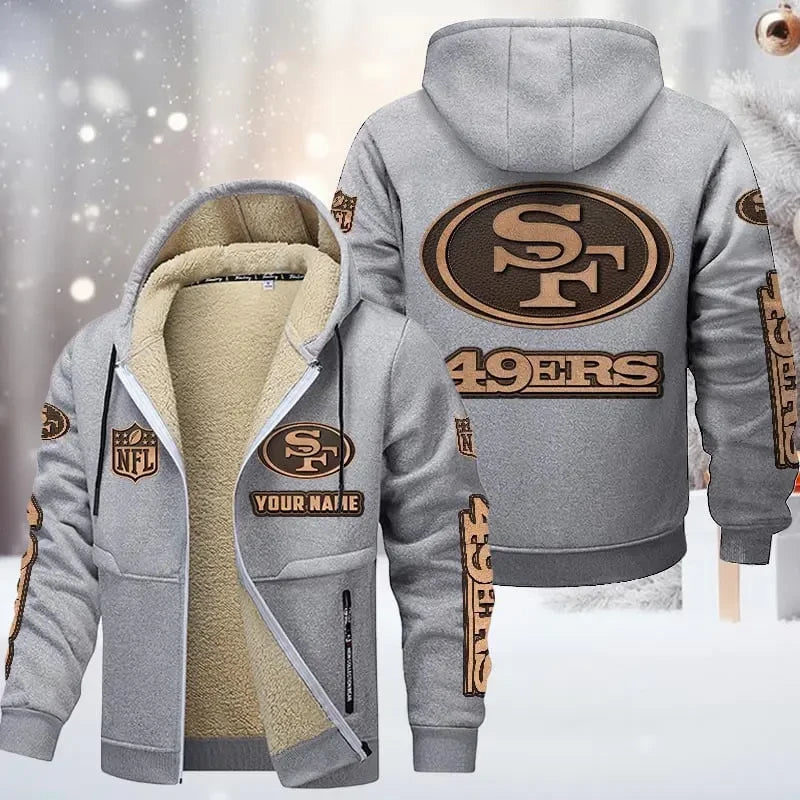 San Francisco 49ers DMTZ0865 Premium Sherpa-Lined Winter Hoodie – Personalized Edition