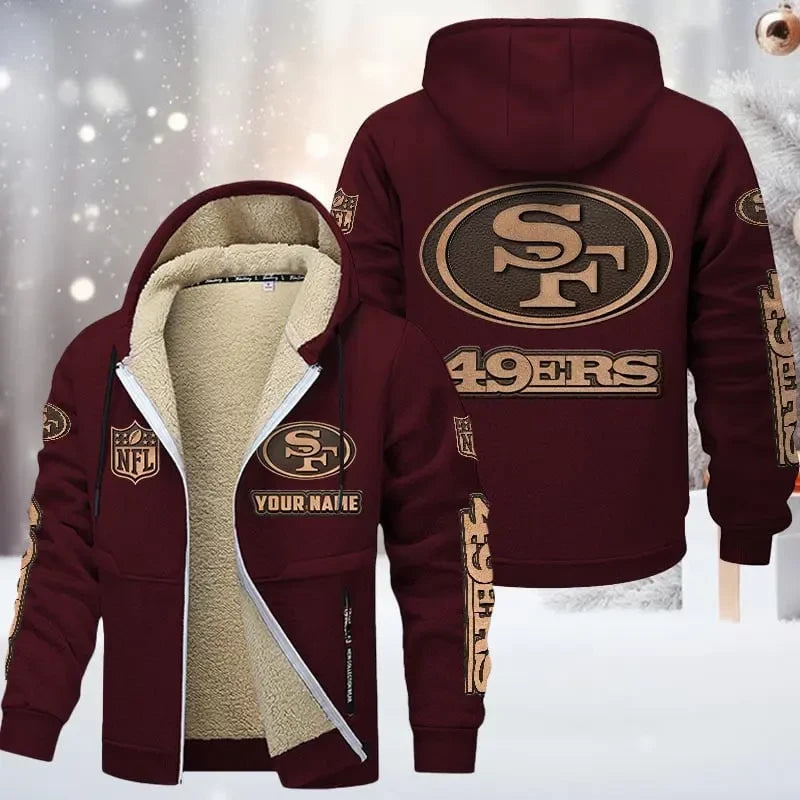 San Francisco 49ers DMTZ0865 Premium Sherpa-Lined Winter Hoodie – Personalized Edition