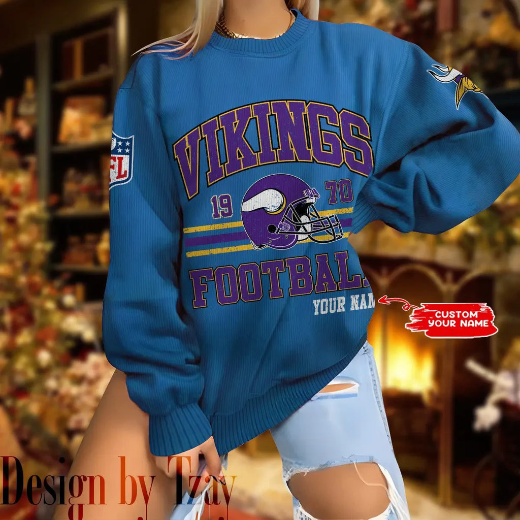 Minnesota Vikings Personalized Fashion Design New Woolen Sweater  BGSWT300