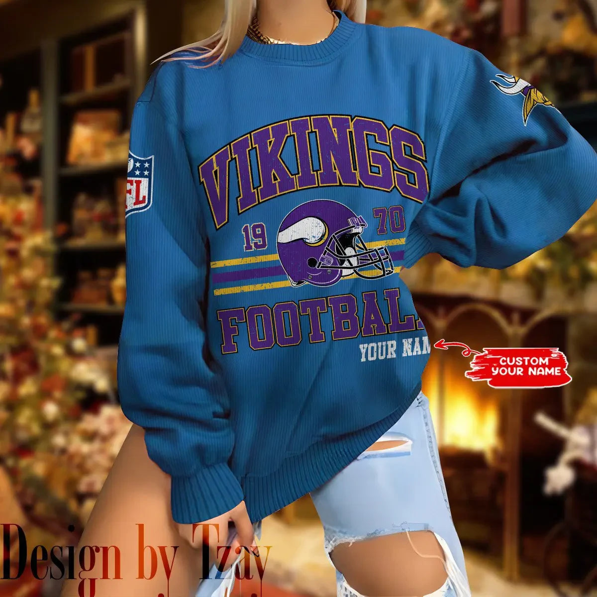 Minnesota Vikings Personalized Fashion Design New Woolen Sweater  BGSWT300