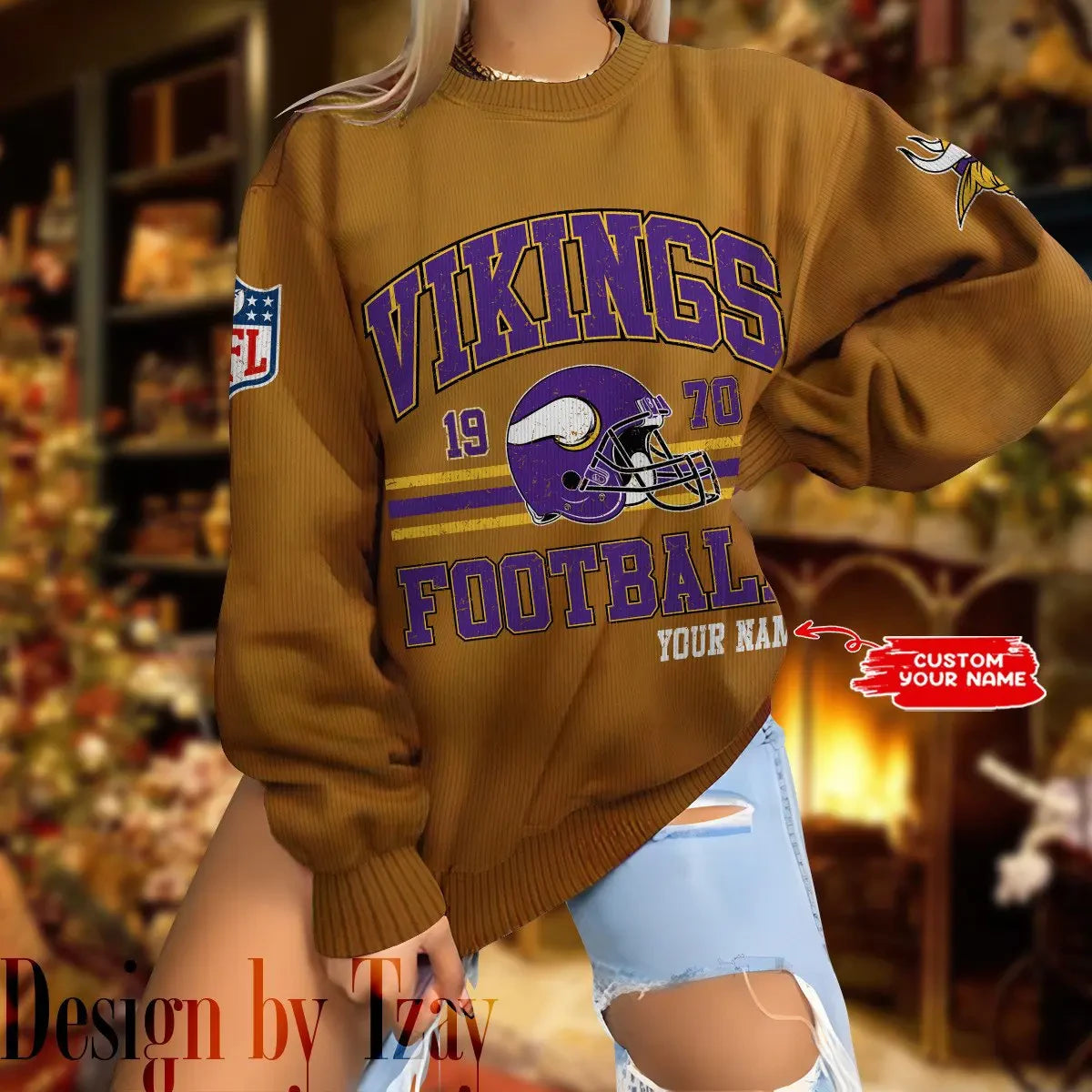 Minnesota Vikings Personalized Fashion Design New Woolen Sweater  BGSWT300