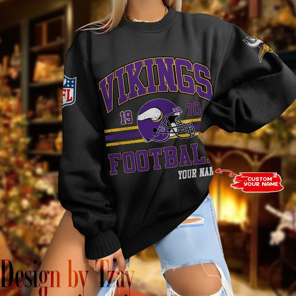 Minnesota Vikings Personalized Fashion Design New Woolen Sweater  BGSWT300