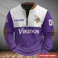 Minnesota Vikings Men's Vintage Zipper Stand Collar Sweatshirt S9MPZNS290