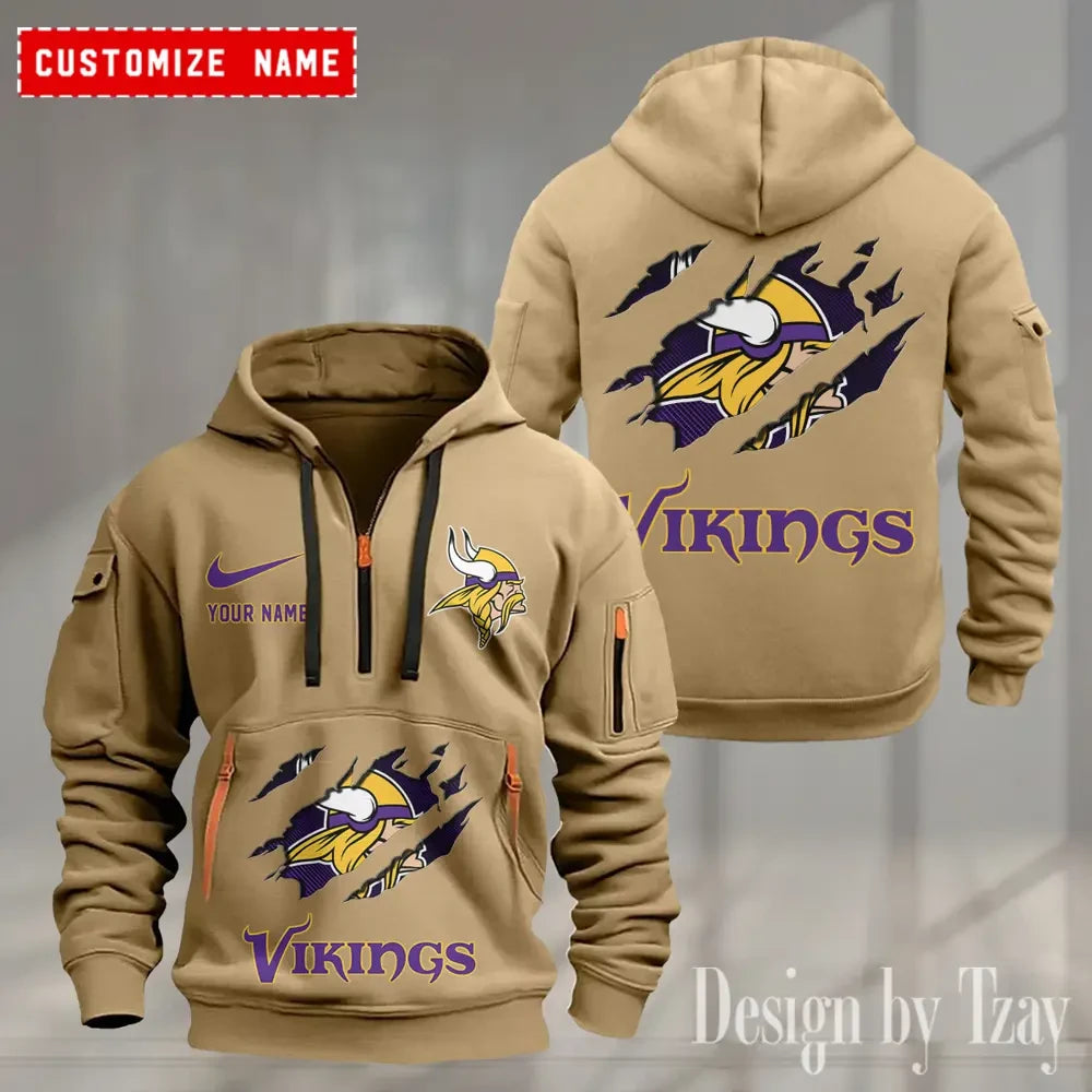Minnesota Vikings Heavy Fleece Pullover Hoodie AZHEAVYHD506
