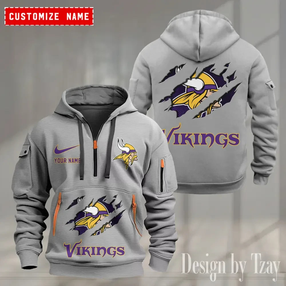 Minnesota Vikings Heavy Fleece Pullover Hoodie AZHEAVYHD506