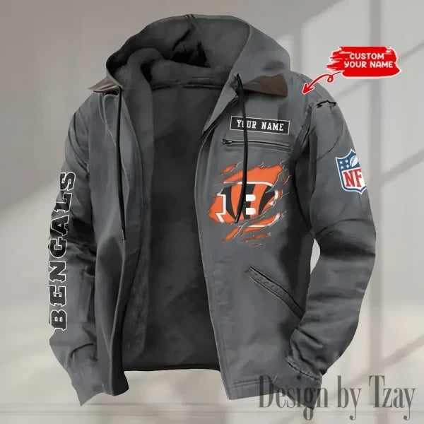 Cincinnati Bengals Men's Casual Padded Jacket Hooded trending 2026 SPTPJH007