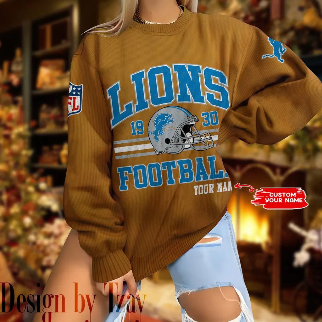 Detroit Lions Personalized Fashion Design New Woolen Sweater  BGSWT288