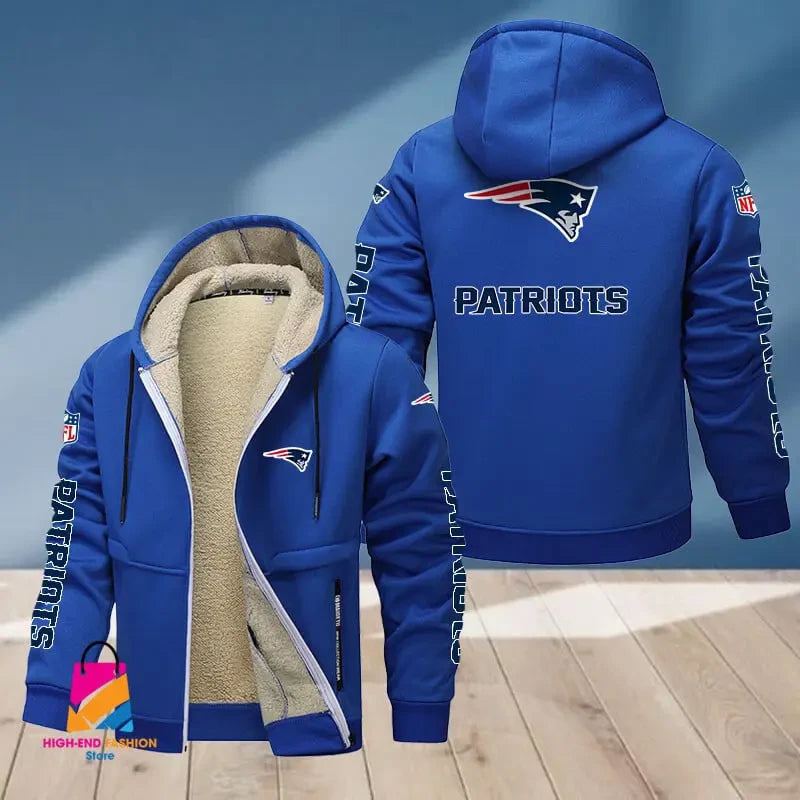New England Patriots Multicolor Premium Thick Zip-Up Hoodie ANZTZH022
