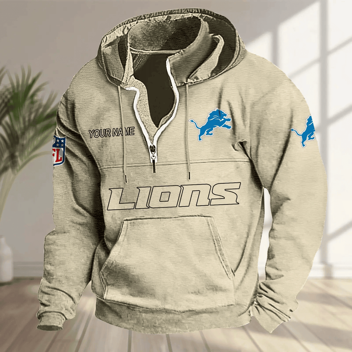 Detroit Lions Half-zip Hoodie SPTHZHC011