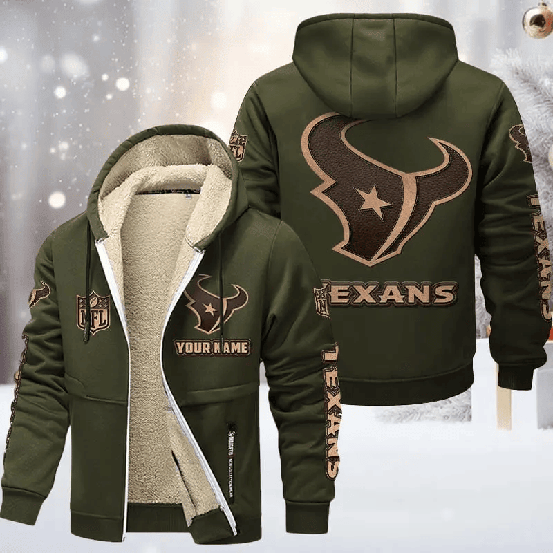 Houston Texans DMTZ0850 Premium Sherpa-Lined Winter Hoodie – Personalized Edition