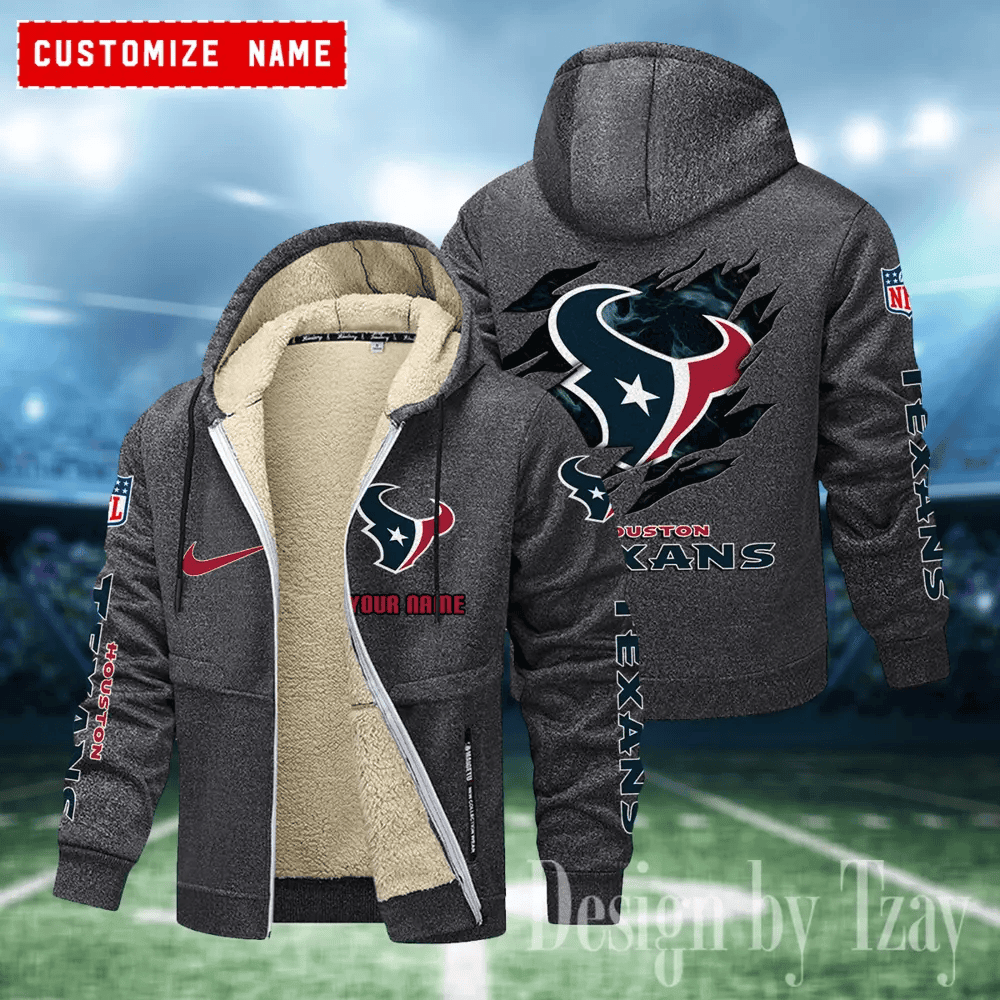Houston Texans Hoodies Zip Velvet Coat ANZTZH078