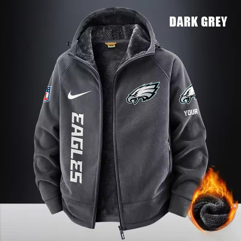 Philadelphia Eagles Fleece Fashion Hooded Jacket Outdoor SPTFFHJ090