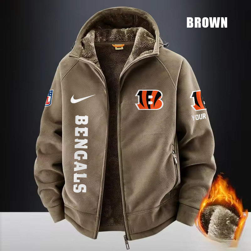 Cincinnati Bengals Fleece Fashion Hooded Jacket Outdoor SPTFFHJ071