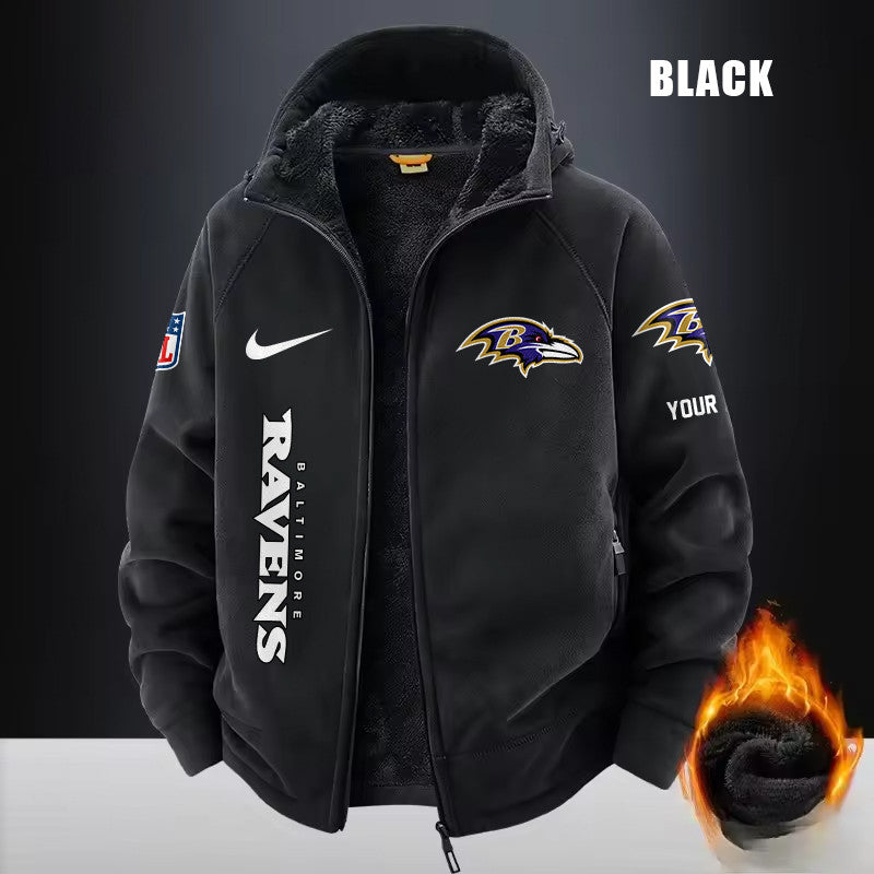 Baltimore Ravens Fleece Fashion Hooded Jacket Outdoor SPTFFHJ067
