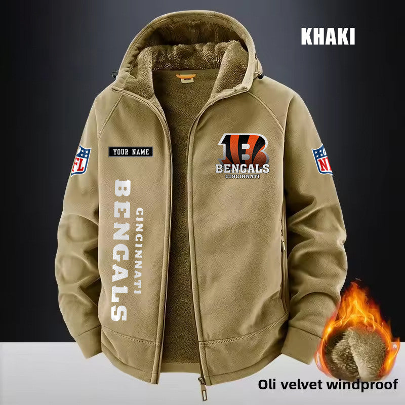 Cincinnati Bengals Fleece Fashion Hooded Jacket Outdoor SPTFFHJ007