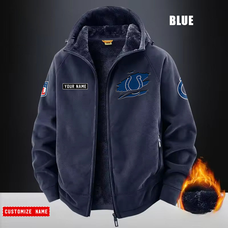 Indianapolis Colts Fleece Fashion Hooded Jacket Outdoor SPTFFHJ046