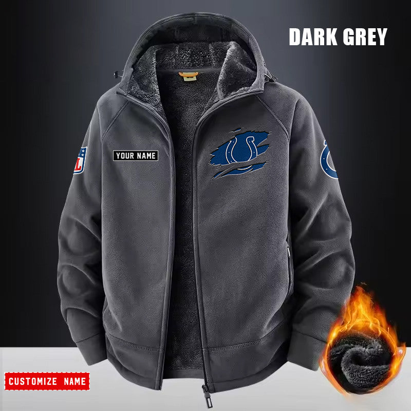 Indianapolis Colts Fleece Fashion Hooded Jacket Outdoor SPTFFHJ046