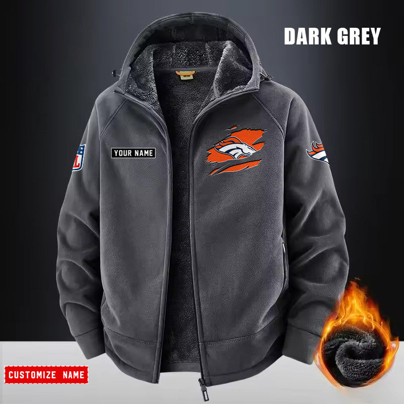 Denver Broncos Fleece Fashion Hooded Jacket Outdoor SPTFFHJ042