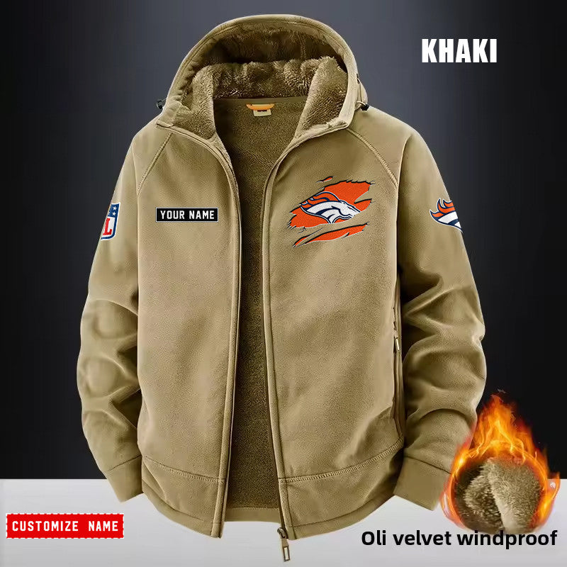 Denver Broncos Fleece Fashion Hooded Jacket Outdoor SPTFFHJ042