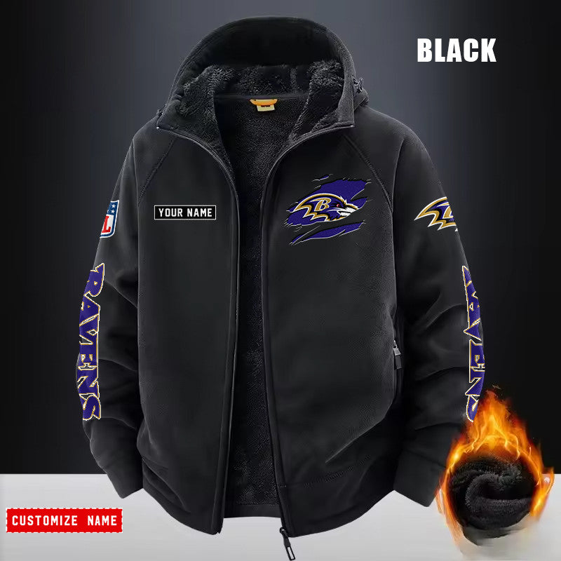 Baltimore Ravens Fleece Fashion Hooded Jacket Outdoor SPTFFHJ035