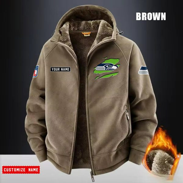 Seattle Seahawks Fleece Fashion Hooded Jacket Outdoor SPTFFHJ061