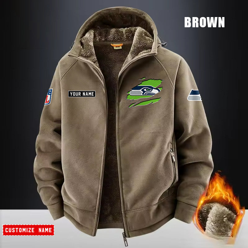 Seattle Seahawks Fleece Fashion Hooded Jacket Outdoor SPTFFHJ061