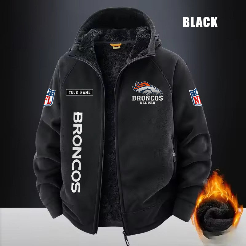Denver Broncos Fleece Fashion Hooded Jacket Outdoor SPTFFHJ010