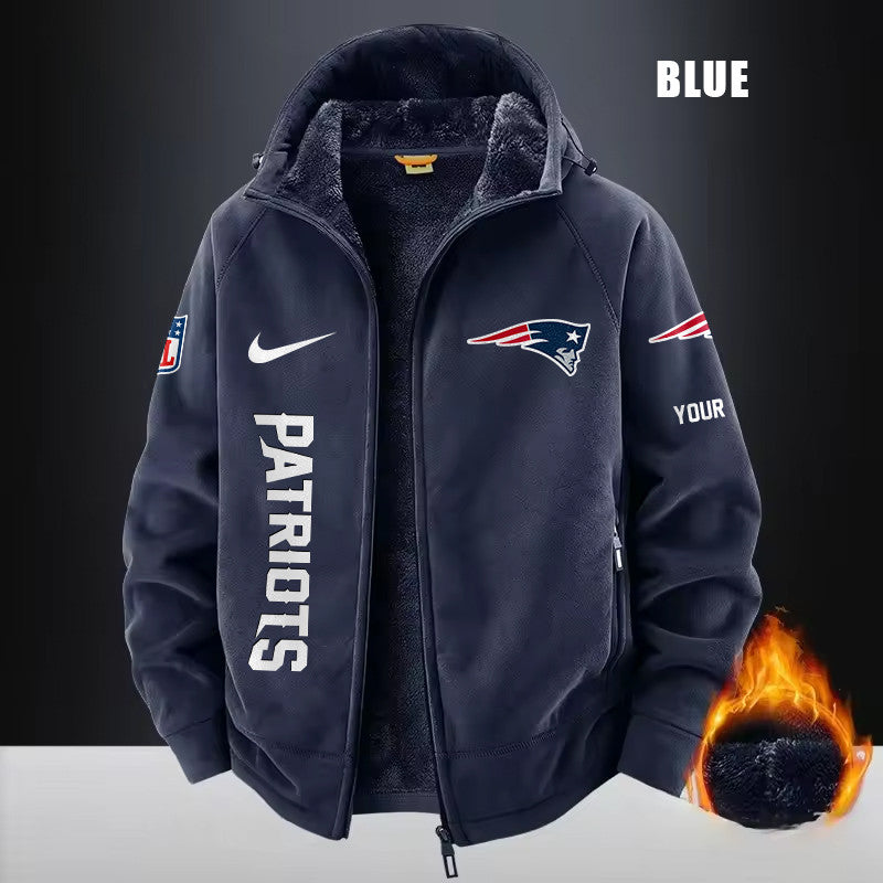 New England Patriots Fleece Fashion Hooded Jacket Outdoor SPTFFHJ086
