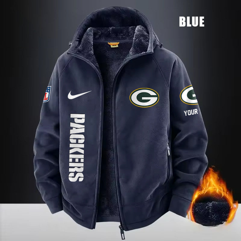 Green Bay Packers Fleece Fashion Hooded Jacket Outdoor SPTFFHJ076