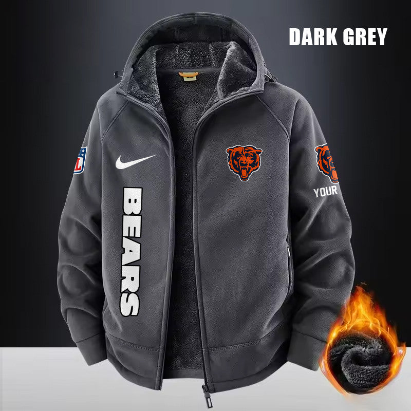 Chicago Bears Fleece Fashion Hooded Jacket Outdoor SPTFFHJ070