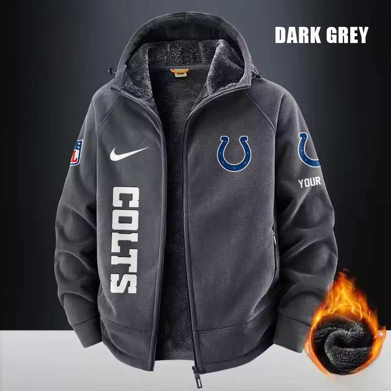 Indianapolis Colts Fleece Fashion Hooded Jacket Outdoor SPTFFHJ078