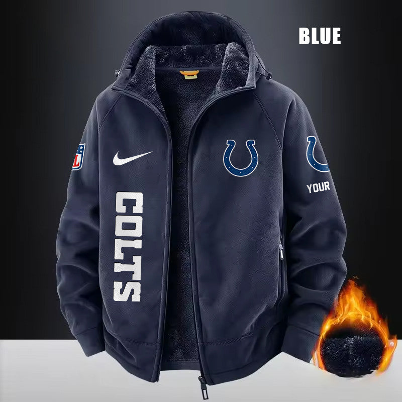 Indianapolis Colts Fleece Fashion Hooded Jacket Outdoor SPTFFHJ078