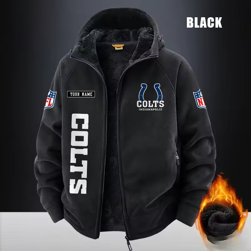 Indianapolis Colts Fleece Fashion Hooded Jacket Outdoor SPTFFHJ014