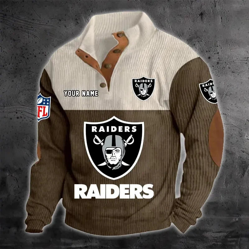 Las Vegas Raiders S9DBSCH1217 Color Block Stand Collar Sweatshirt