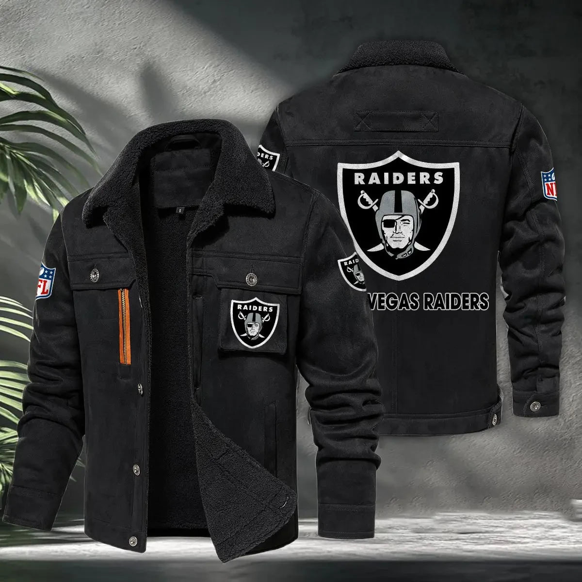 Las Vegas Raiders PURHLA017 Fur Collar Winter Casual Jacket