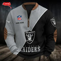 S9MPZNS145-Las Vegas Raiders Premium Personalized Game-Day Quarter-Zip