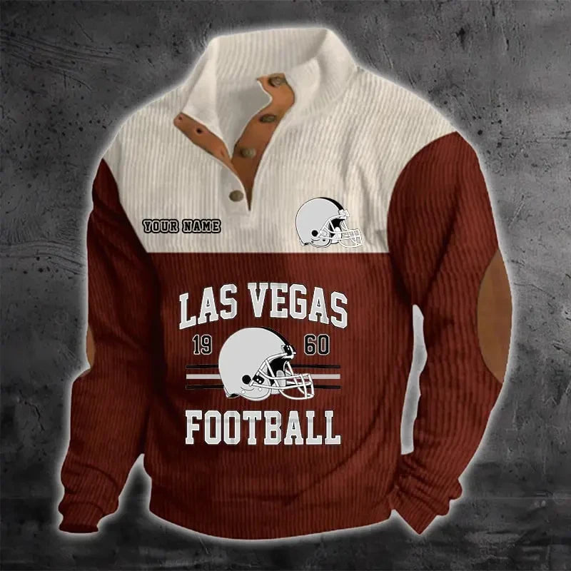 Las Vegas Raiders S9DBSCH1185 Color Block Stand Collar Sweatshirt