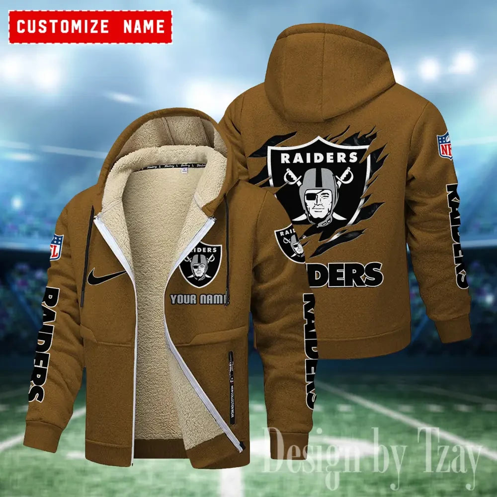 Las Vegas Raiders Hoodies Zip Velvet Coat ANZTZH082