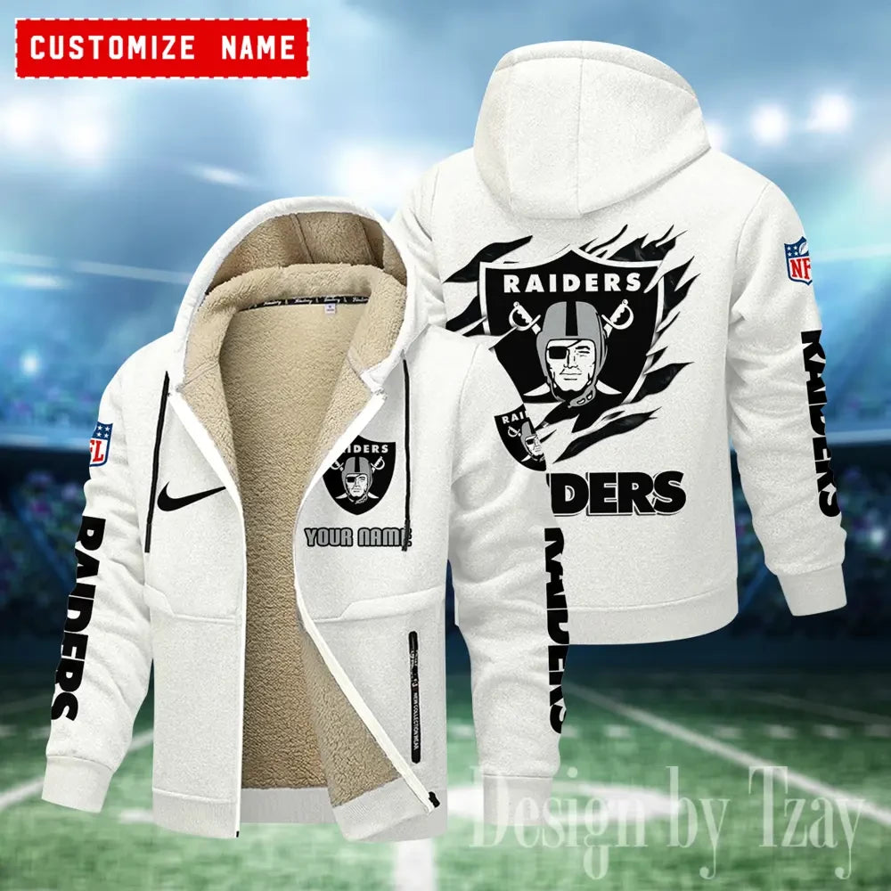 Las Vegas Raiders Hoodies Zip Velvet Coat ANZTZH082