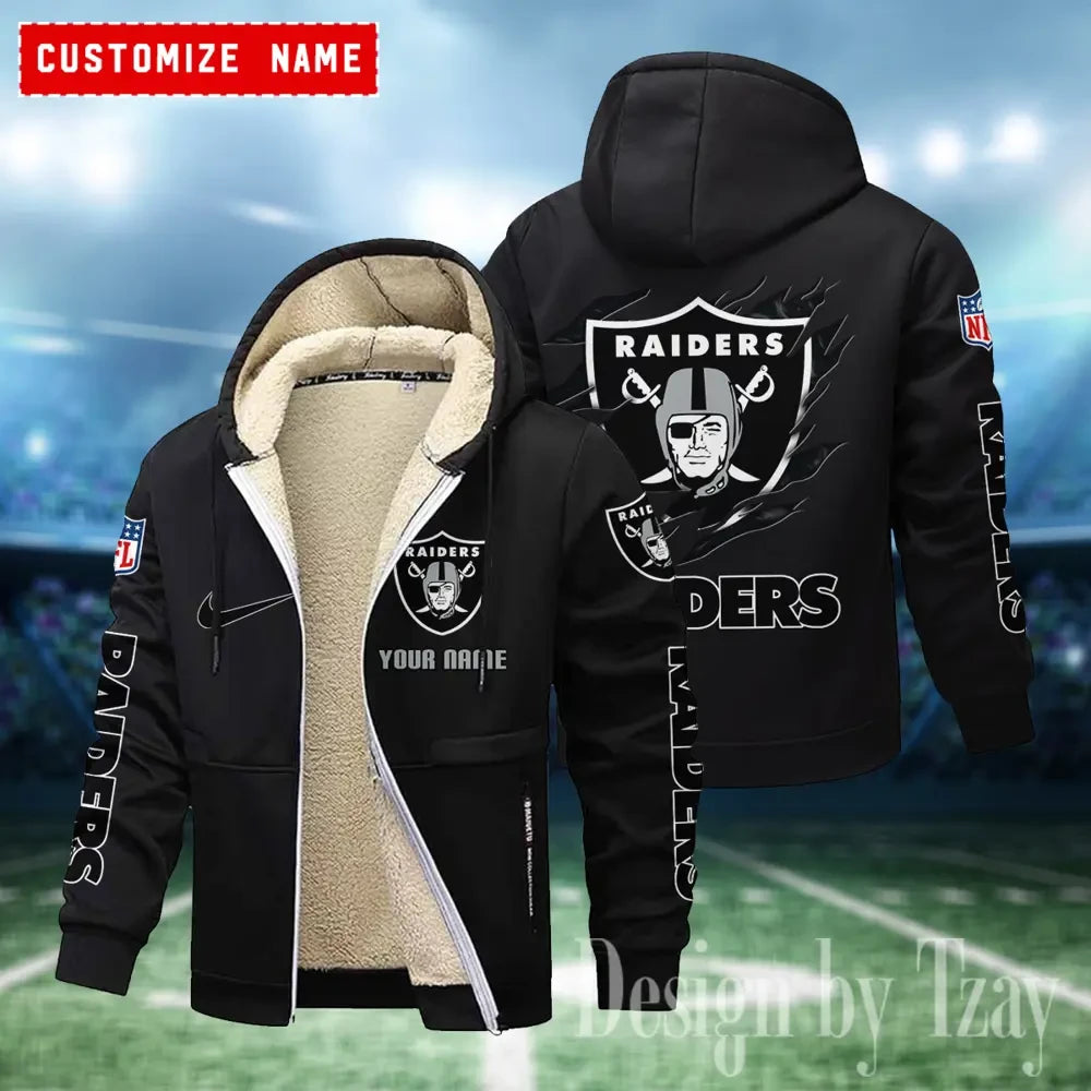Las Vegas Raiders Hoodies Zip Velvet Coat ANZTZH082