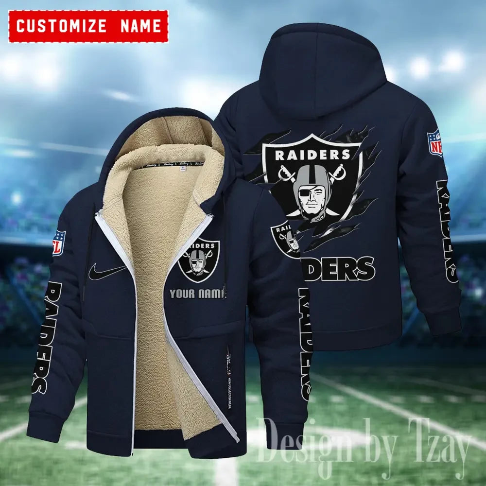 Las Vegas Raiders Hoodies Zip Velvet Coat ANZTZH082