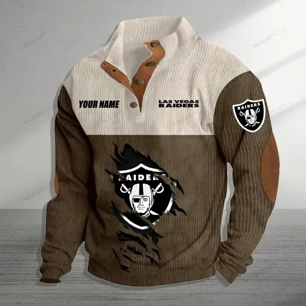 Las Vegas Raiders Color Block Stand Collar Sweatshirt CBSCS-P3B2C8
