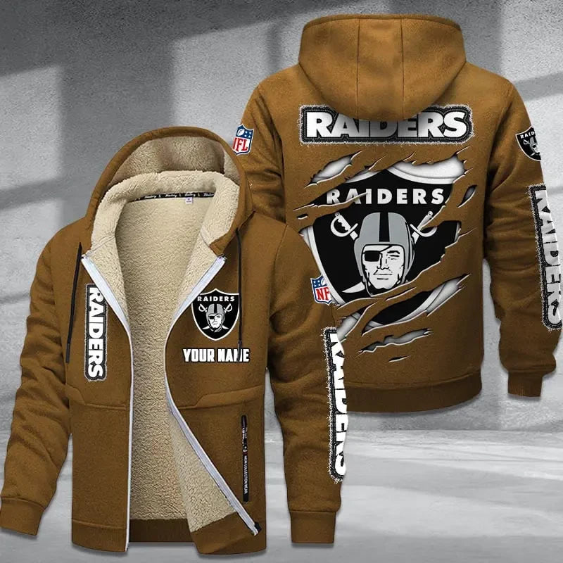 Las Vegas Raiders DMTZ0370 Premium Thick Zip-Up Hoodie