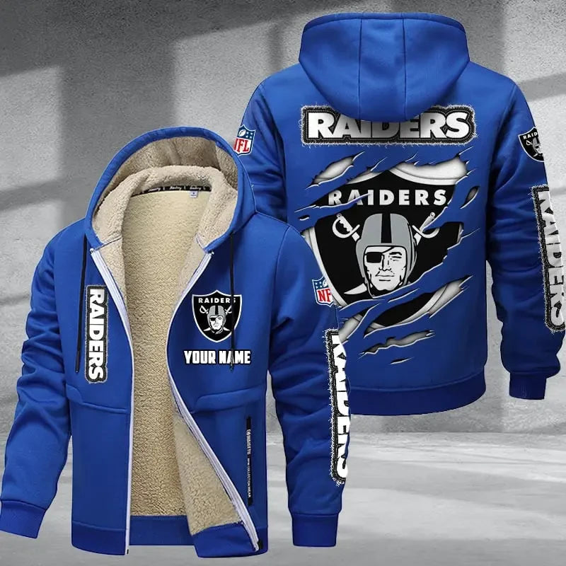 Las Vegas Raiders DMTZ0370 Premium Thick Zip-Up Hoodie