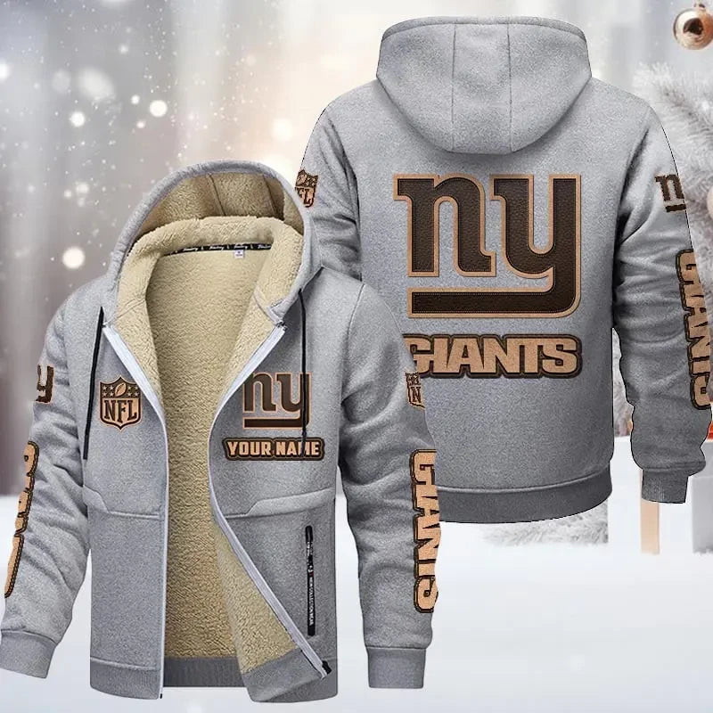 New York Giants DMTZ0861 Premium Sherpa-Lined Winter Hoodie – Personalized Edition