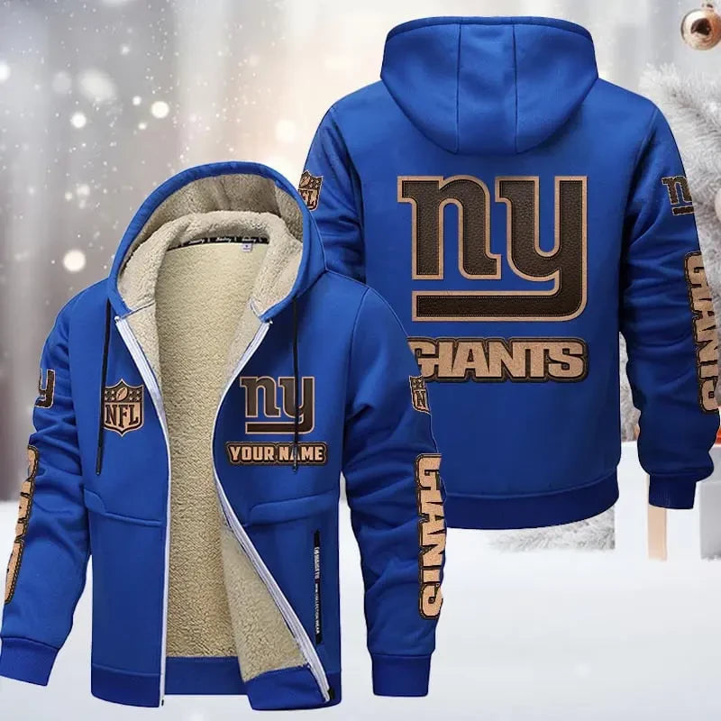 New York Giants DMTZ0861 Premium Sherpa-Lined Winter Hoodie – Personalized Edition
