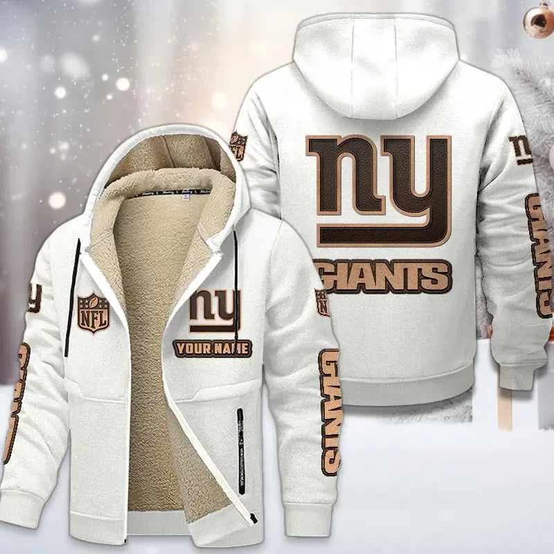 New York Giants DMTZ0861 Premium Sherpa-Lined Winter Hoodie – Personalized Edition