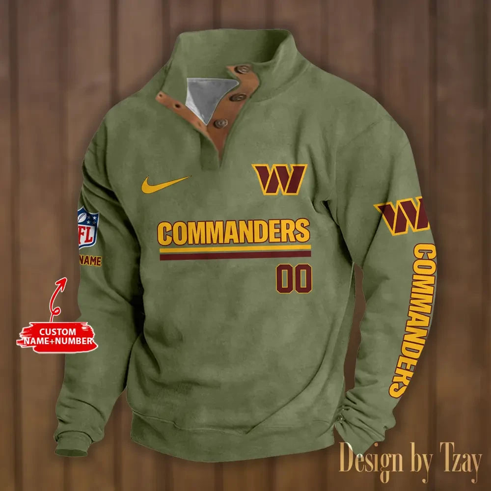 Washington Commanders Premium Stand-Collar Game-Day Pullover - Engineered Warmth & Personalized Name S9DBSCH096