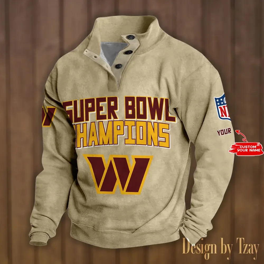 SPTS9DBSCH316-Washington Commanders Premium Stand-Collar Game-Day Pullover - Engineered Warmth & Personalized Names DV8