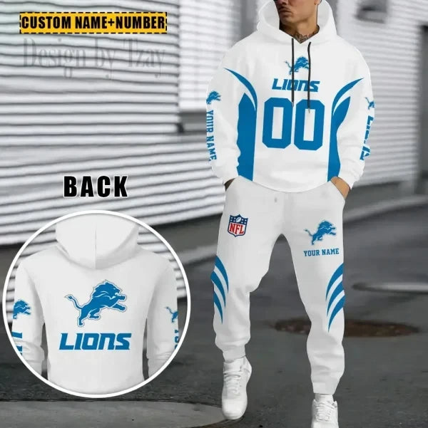 Detroit Lions Combo Hoodie And Sweatpants Gift For Fan AZHD1027